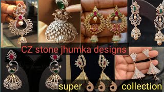 latest gold earrings designs 2022/latest cz stone jhumka designs //excellent collection