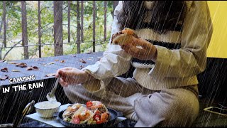 ☔️ Rainy Solo Camping: Crispy Taco with Dumpling Wrappers, Rain ASMR