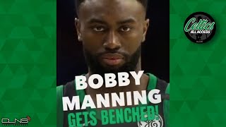 Bobby Manning gets BENCHED during the last #Celtics Postgame Show! 🖐️📏💀🤣 #shorts