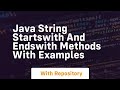Java string startswith and endswith methods with examples