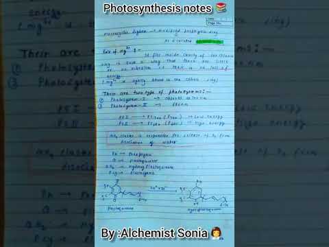 photosynthesis notes | chemistry notes #shorts