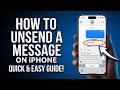 How to Unsend a Message on iPhone (Official iMessage Trick)
