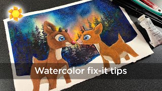 Rudolph and Clarisse's Big Night (with watercolor fix it tips)