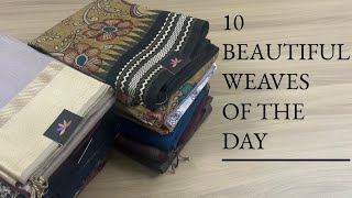 10 Beautiful Weaves of the Day | Shop on www.fabk.in #fabksarees #sareesofindia