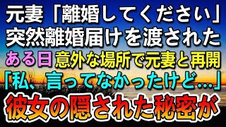 【感動する話】「離婚してください」暗闇で離婚届を握りしめる元妻。離婚後がむしゃらに働いた俺は、ある日意外な場所で元妻と再開。彼女の隠された秘密が【泣ける話】