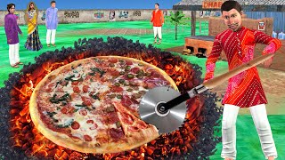 Giant Pizza Cooking On Coal Desi Style Pizza Street Food Hindi Kahani Moral Stor