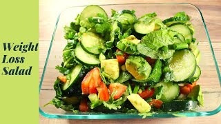 Delicious Weight Loss Salad: Cucumber Tomato Avocado, Basil Salad Recipe - Fizys Kitchen