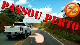 Imprudente da HILUX ultrapassa na dupla contínua e quase deu ruim,\