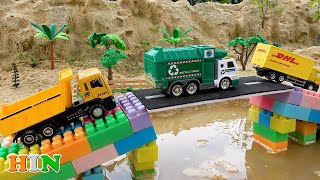 पुल का निर्माण | हिंदी कहानियां । खिलौना ट्रक | कारें खिलौने वीडियो | BIBO TOYS Hindi