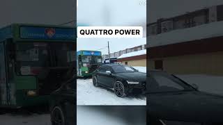 Audi A7 Quattro pulls a bus❄️❄️❄️