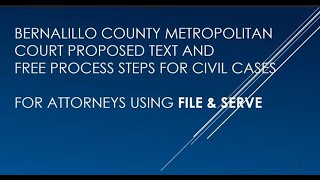 Proposed Order Process for Bernalillo County Metropolitan Court