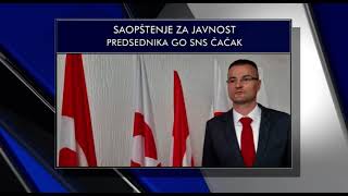 TV Telemark - SAOPŠTENJE ZA JAVNOST PREDSEDNIKA GO SNS ČAČAK 23 03 2021