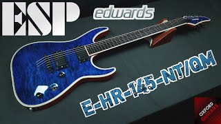 ESP Edwards E-HR-145NT/QM 2014 Black Aqua Quilted Maple Top Fishman Fluence Modern 4K close up video