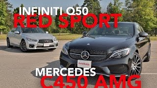 2016 Infiniti Q50 Red Sport 400 vs 2016 Mercedes-Benz C450 AMG