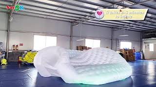 SayOk White Inflatable 5m Igloo Dome with Led Light for Wedding Party Event