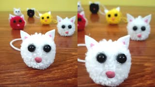 ✔How To Make Cute Pom Pom Teddy Bear / Woolen Teddy Bear Craft / Easy Pom Pom Teddy Bear / Pom Pom /