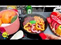 Cooking Spanish Paella and Salad with kitchen toys | Nhat Ky TiTi #280