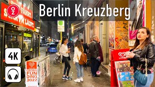Berlin Kreuzberg at Night Walking Tour 🍹 - Germany 🇩🇪 [4k 60fps] City Nightlife Kottbusser Tor ASMR