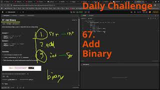 Leetcode Daily Challenge 67. Add Binary #python #dsa