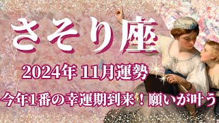 【さそり座】11月運勢　12星座No.1🥳今年1番の幸運期到来🌈全ての蠍座さんに絶対見てほしいメッセージ💌ついに願いが叶う、勝利を掴むとき✨無限大の可能性が花開く【蠍座 １１月】【タロット】