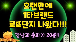 오랜만에 1타브랜드 로또단지 나왔다!! 강남과 송파가 20분!!