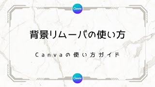 【Canva】背景リムーバ（動画・画像）の使い方【No Sound】