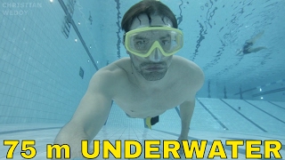 Swimming 75m under water (with fins) - Swimming test 246ft