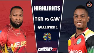 TKR vs GAW Qualifier 1 CPL 2023 Highlights | tkr vs gaw cpl highlights 2023 | Hotstar | Cricket 22