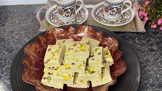 Instant Turkish Halwa • how to make tahini Turkish sweet dessert 😋