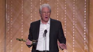 Richard Gere honors Anne V. Coates at the 2016 Governors Awards