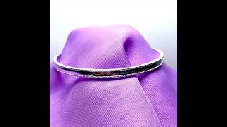 Bangle sterling silver beaded edge solid round classic design