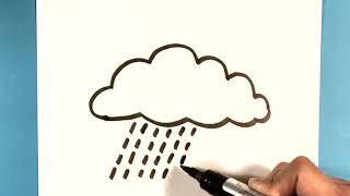 How to Draw Rain Cloud - Drawing for Beginners