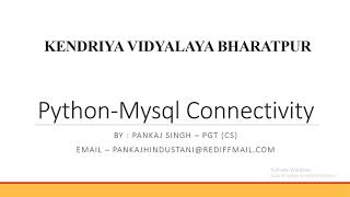 Python MySQL Connectivity - Part 2