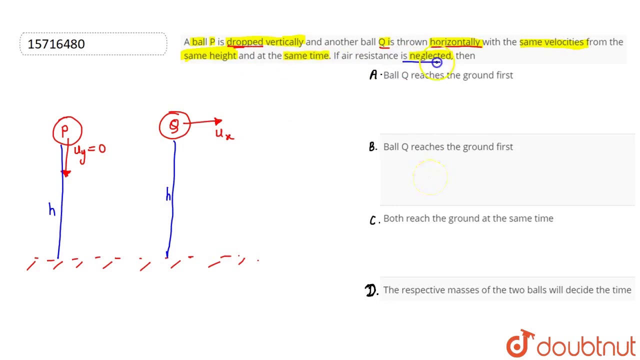 What Will Happen If Ball A Is Thrown Horizontally And Ball B Is Dropped ...