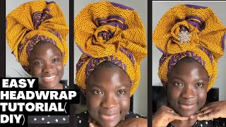 EASY HEADWRAP USING 3 YARDS ANKARA FABRIC/ Tutorial / Turban / Ankara Styles