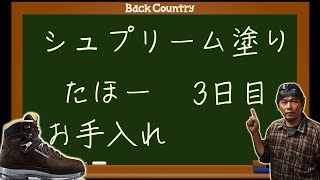 お手入れ3日目 シュプリーム塗りとほぼ仕上げ TAHOE タホー 登山靴 手入れ #ほたか日記 #BC穂高