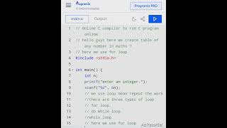 "How to Create a Multiplication Table in C Programming"codingtutorial #coding