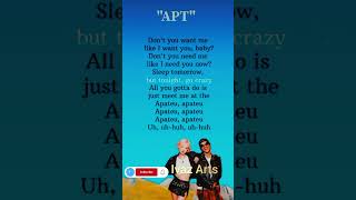 APT Song lyrics #english #lyrics #brunomars #rose #music