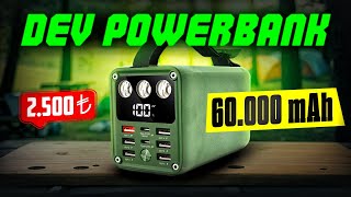 60.000 mAh kapasiteli dev Powerbank! 2500 TL'ye aldık,denedik!