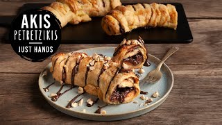 Banana and Chocolate Puff Pastry Rolls | Akis Petretzikis