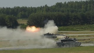 British Army CHALLENGER 2 MBTs at Strong Europe Tank Challenge 2018
