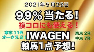 99%当たる！IWAGENの軸馬1点予想！【東京2R・中京7R・東京11RオークスGⅠ】