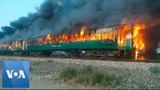 Flames Engulf Pakistan Passenger Train in Deadly Blaze