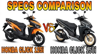 HONDA CLICK 125i vs HONDA CLICK 150i - specs comparison