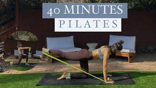 40 Minutes Mat Pilates Workout || ankle weights \u0026 resistance band optional