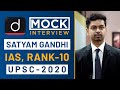 Satyam Gandhi Rank - 10, IAS - UPSC 2020 - Mock Interview I Drishti IAS English