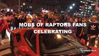 MOBS of Toronto Raptors Fans Celebriting  Warriors Vs Raptors NBA Finals GAME 1 2019