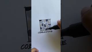 how to draw cobblestone | quick marker render | interior design