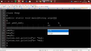 swap two no. without third variable in JAVA- java tutorial -5