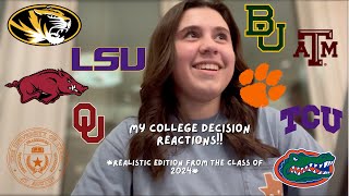 my 2024 college decision reactions! (realistic edition)